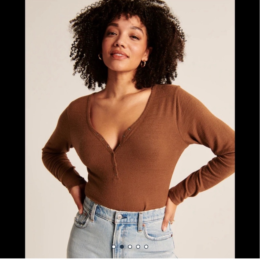 Abercrombie Long-Sleeve Cozy Henley Bodysuit